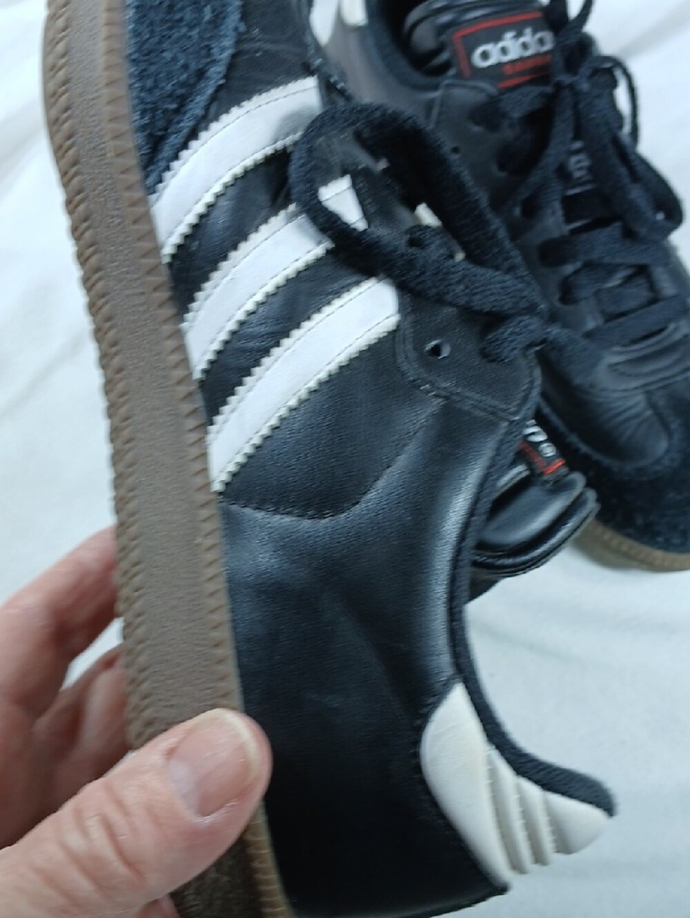 adidas Black and White Classic Leather Sneakers - Picture 6 of 13